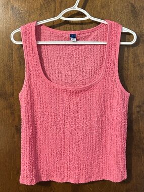 Old Navy Pink Textured Scoop Neck Tank